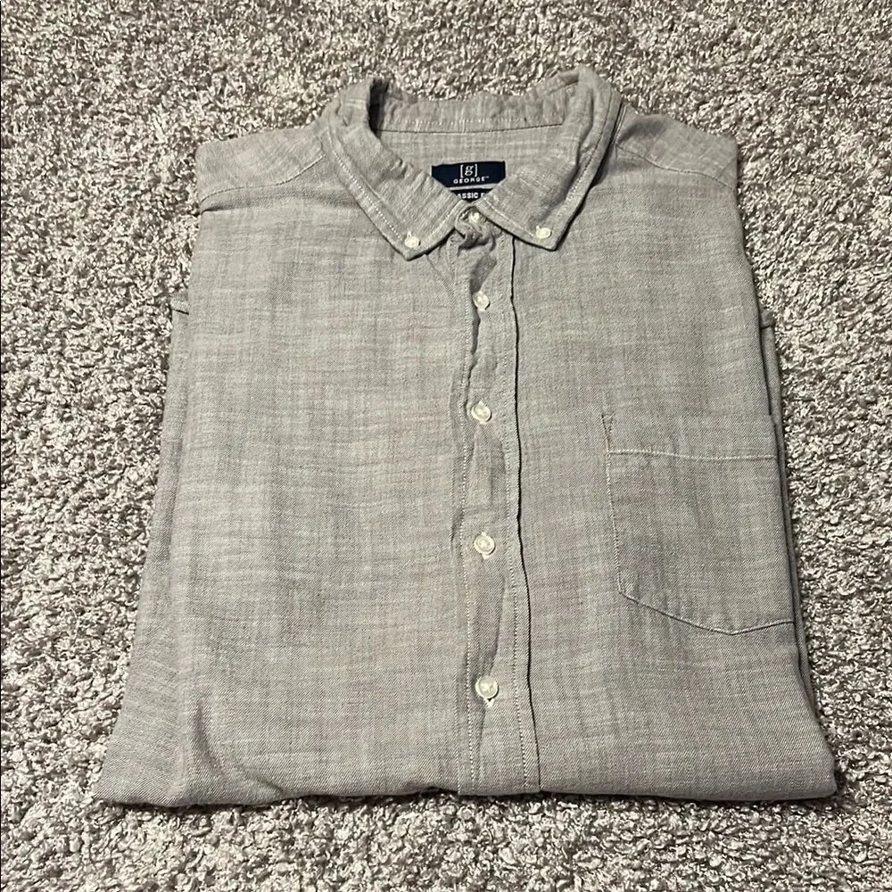 George Men's Gray Button Down Shirt